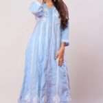 Blue Chikankari Gown